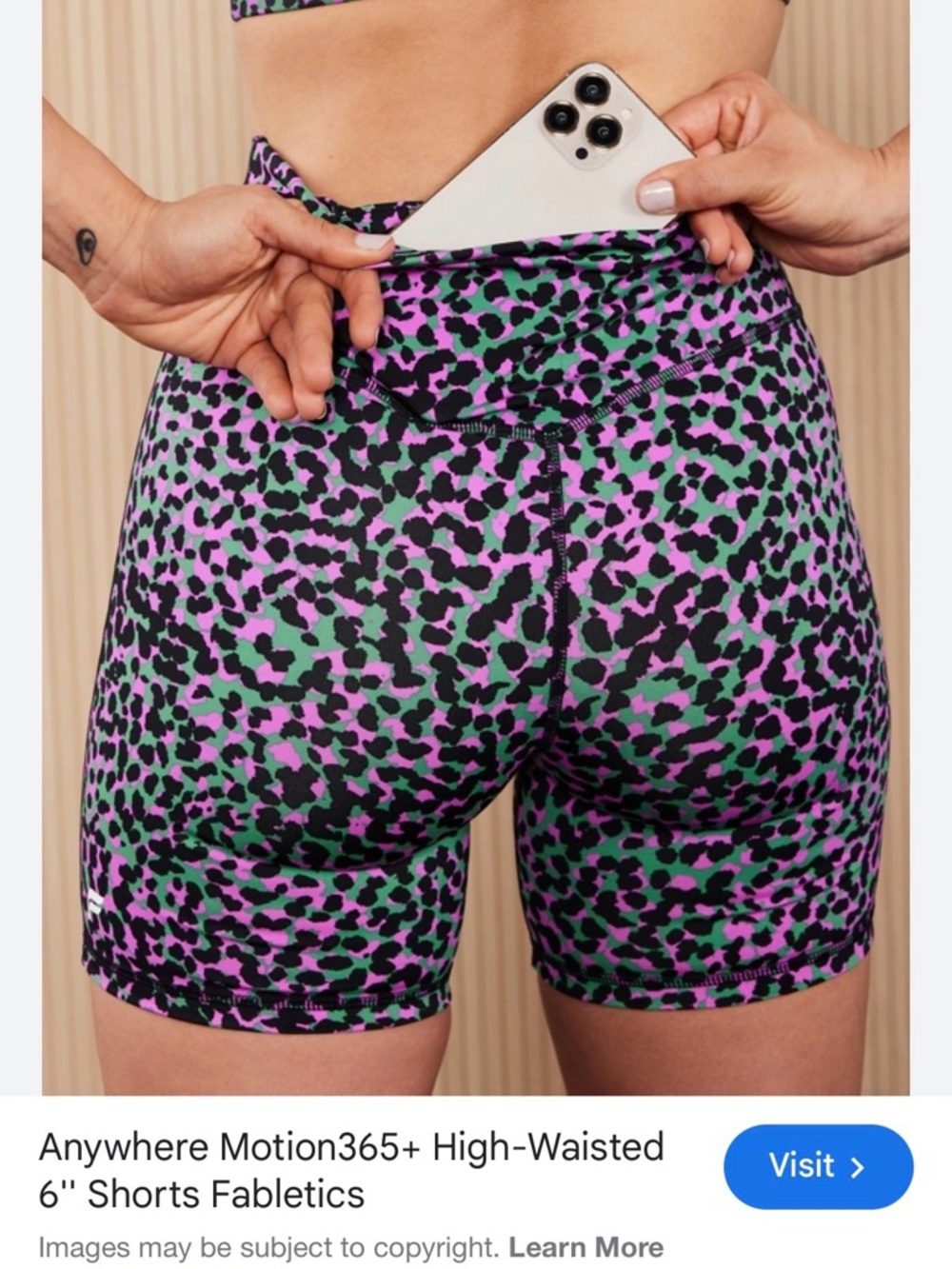 Fabletics medium pink & Green Leopard Print Women’s Shorts